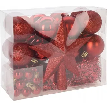 Vánoční dekorace Zdobená Vánoční Koule , hladká Vánoční Koule , vrchní díly, řetízky vánoční koule 15 cm 54 ks