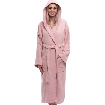 Dámský župan Starorůžový dámský župan froté s kapucí 1ZF3085 růžová xxxl