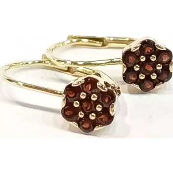 Náušnice Zlaté náušnice s granátem AUGE2204-4