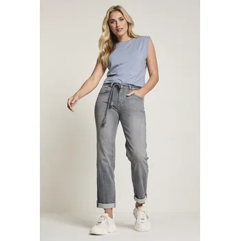 Dámské kalhoty Kalhoty Para Mi Bobby 212091-D68 šedé džíny rovné Velikost: 38