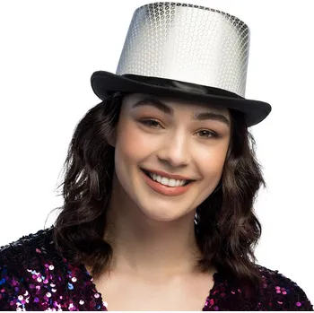 Karnevalový kostým Klobouk Caprice stříbrný