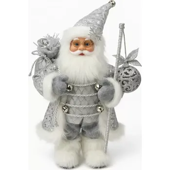 Vánoční dekorace Vyrobeno v P.R.C. Vánoční dekorace Santa Claus 30 cm stříbrná