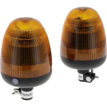 Maják Sada 2 synchronizovatelných LED majáků TWIN, 12–24 V, flexibilní montáž na DIN trubku (4 režimy záblesků)