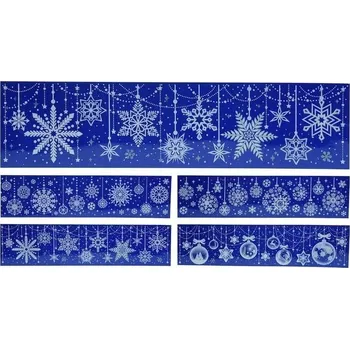 Vánoční dekorace Sada vánočních samolepek Koopman modrá 5 ks