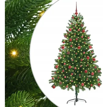 Vánoční stromek Vánoční stromeček s 300 LED diodami s stojanem Zelená 180 cm PE