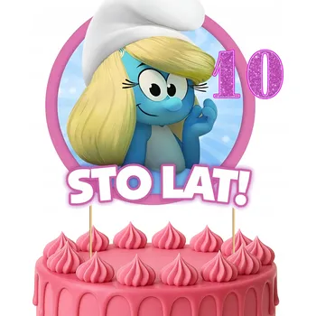 Obraz TOPER NA DORT TOPPER ŠMOULOVÉ PŘÍŠERKY 8 LET DĚTI NAROZENINY