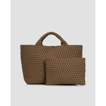 Ručně Vyplétaná Dámská Kabelka Naghedi St Barths Medium Tote Sn03013ld-mink