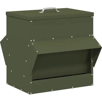 Krmítko pro ptáka Krmítko pro slepice Zelené olivové 40,5 x 45 x 41 cm