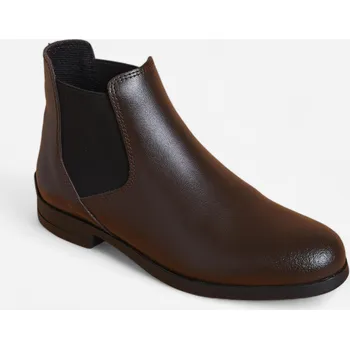 Jezdecká obuv FOUGANZA Jezdecká kožená perka 500 37 KAŠTANOVÁ