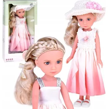 Panenka Elegantní stylová Panenka v klobouku s dlouhými blond vlasy ZA5314