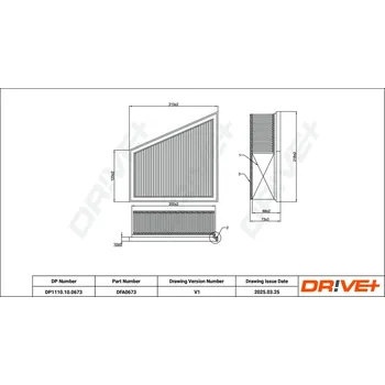 Vzduchový filtr Vzduchový filtr DRIVE+ DP1110.10.0673
