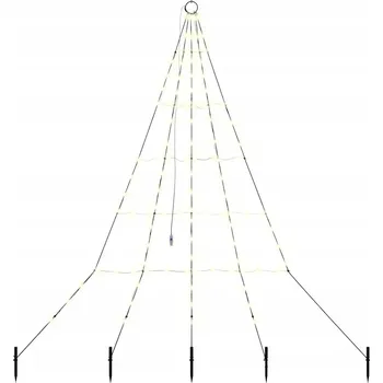 Vánoční dekorace LED vánoční strom s 112 LED diodami Teplá bílá 511 cm kov