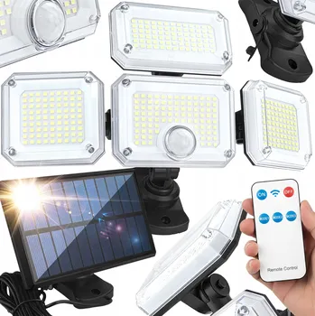 Venkovní osvětlení Solární Lampa LED Snímač pohybu soumraku Zahradní pouliční venkovní + dálkové ovládání