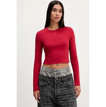 Tričko s dlouhým rukávem HUGO Dafilomena_3 50518378 červená 33X, vel. XL