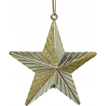 Vánoční ozdoba Závěsná ozdoba na stromeček hvězda zlatá 9 cm