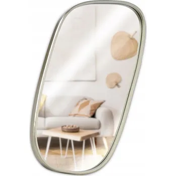 Zrcadlo Zrcadlo Nástěnné Zlaté Závěsné Kruh v Zlatém Kovovém Rámu 35x19,5 cm