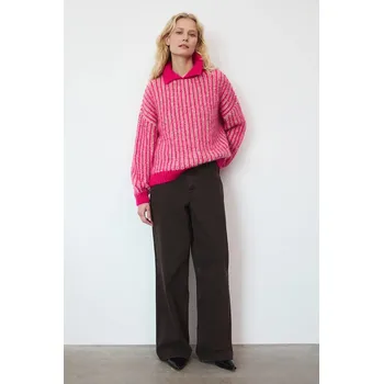 Dámský svetr Svetr Medicine dámský, růžová barva, s pologolfem RW25-SWD919 30X, vel. M