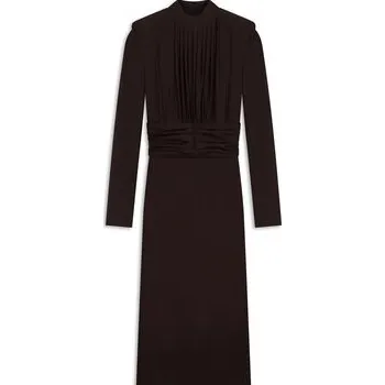 Dámské oblečení MARI PRETI Koktejlové šaty Deluna Hnědá Slim Fit L