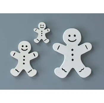 Dřevěné dekorace - PERNÍČEK BÍLÝ - A1 - MALÝ - 2,2 x 3 cm