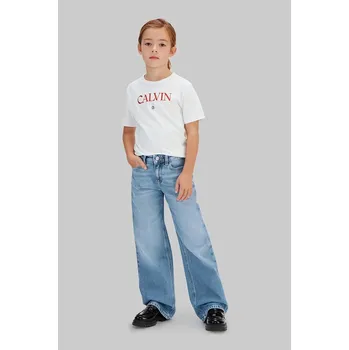 Dětské rifle Calvin Klein Jeans HR WIDE IG0IG03053.128.176.PPY2 modrá 55X, vel. 152