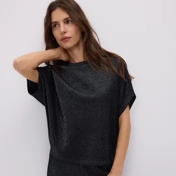 Reserved - Tričko s metalizovanou nití - černý - 869HD-99X - 869HD-99X-XXL