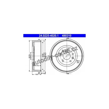 Brzdový buben Brzdový buben ATE 24.0225-4020 (AT 254020)