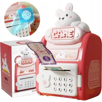 Pokladnička TREZOR POKLADNIČKA NA MINCE PENÍZE BANKOMAT BANKOVKY ELEKTRONICKÝ PIN