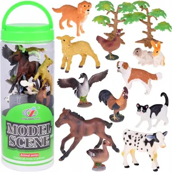 Figurka Sada Zvířata z Farmy hospodářství 17 dílů figurky kůň kráva slepice ZA5349