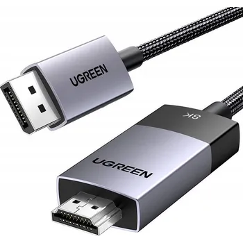 Video kabel UGREEN Kabel DisplayPort (samec) na HDMI (samec) v opletu, 8K 60Hz, 1m