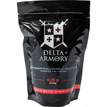 Airsoft Delta Armory airsoftové kuličky 0,25g 0,5kg - bílé