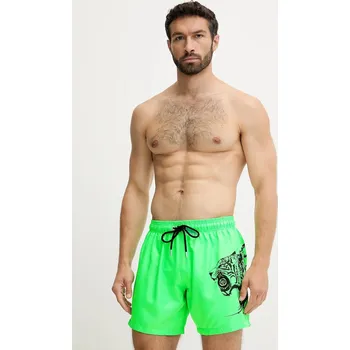 Pánské kraťasy Plavkové šortky PLEIN SPORT zelená barva, PS25MBM06 77X, vel. L