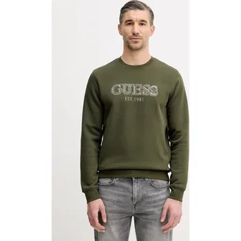 Pánská mikina Mikina Guess pánská, zelená barva, s aplikací, M5BQ08 K9Z21 M5BQ08.K9Z21 87X, vel. XL