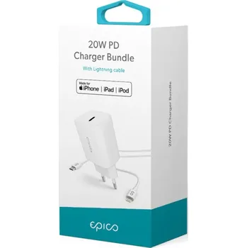 2v1 - Epico 20W PD Charger Bundle - bílá