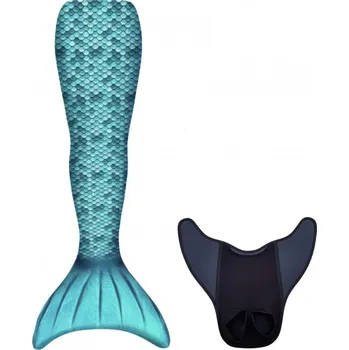 Karnevalový kostým Kostým mořské panny Kuaki Mermaids - Mořský ocas a monofin ploutev - Turquise S 8-10 let