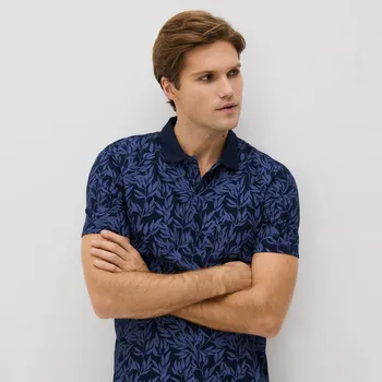 Reserved - Polo tričko regular se vzorem - tmavomodrá - 299EF-59X - 299EF-59X-XXL