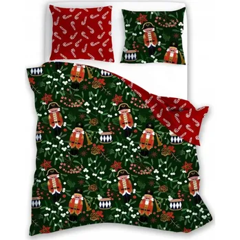 Povlečení POVLEČENÍ Vánoční Louskáček na ořechy - zelená - 220x200 cm - 3 dílná