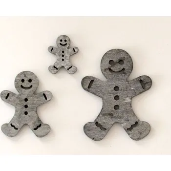 Dřevěné dekorace - PERNÍČEK ŠEDÝ - C1 - MALÝ - 2,2 x 3 cm