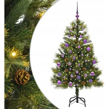 Vánoční stromek Umělý sklopný vánoční stromeček s kužely Zelená 150 cm