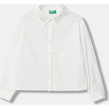 Chlapecká košile Dětská bavlněná košile United Colors of Benetton 5EW7CQ04L.G.Seasonal bílá 00X, vel. 140