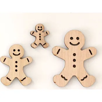 Dřevěné dekorace - PERNÍČEK HNĚDÝ - B3 - VELKÝ - 5,4 x 7 cm