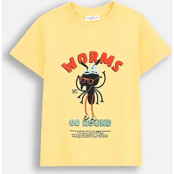 Chlapecké tričko Dětské tričko Coccodrillo žlutá barva, s potiskem, SAGE TIME BOY KIDS WC5143203SBK 10X, vel. 122