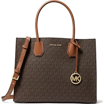 Kabelka Michael Kors Mercer large logo hnědá + doprava zdarma