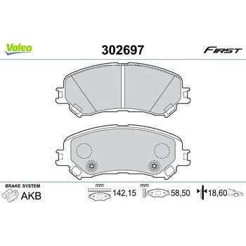 Brzdová destička Sada brzdových destiček, kotoučová brzda VALEO 302697
