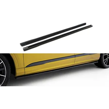 PC tuning Maxton Design difuzory pod boční prahy pro Audi Q7 Mk2 S-Line Facelift, černý lesklý plast ABS