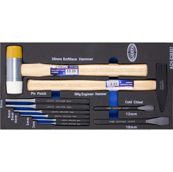 Sada kladiv a vyrážečů 10 ks ve výplni dílenského vozíku - LIACKE38303