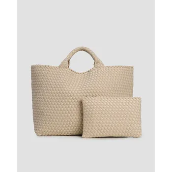 Kabelka Ručně Vyplétaná Dámská Kabelka Naghedi St Barths Large Tote Sn03014ld-ecru
