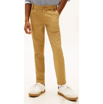 Dětské kalhoty Tommy Hilfiger hnědá barva, KB0KB09638 KB0KB09638.128.176.PPY2 82X, vel. 128