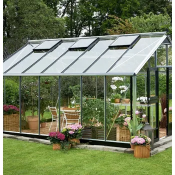 Skleník Juliana Gartner 4,4 m x 3,7 m, alu / černá, polykarbonát 10 mm | sleva 16% | cena za ks