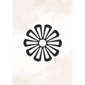 Podtácek Dřevěný podtácek Květina černá