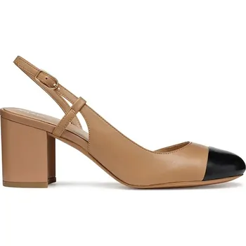 Dámské lodičky Kožené lodičky Geox D VIRNILISA 65 hnědá barva, na podpatku, s odkrytou patou, D55YYA 000TU C0015 D55YYA.000TU.C0015 82X, EUR 41